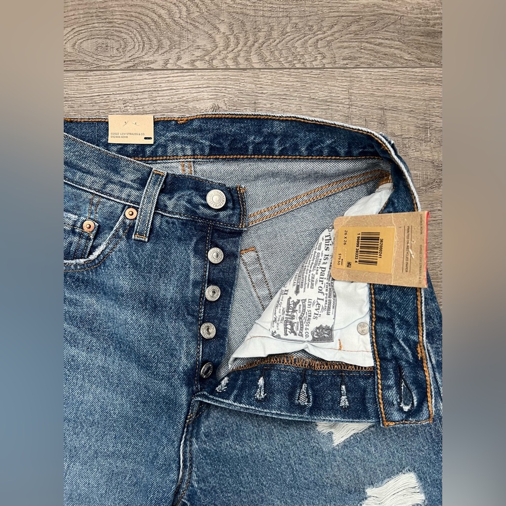Levi’s 501 Original Cropped Women’s Jeans High Rise Color: Blue Size:26x26 - Picture 7 of 14